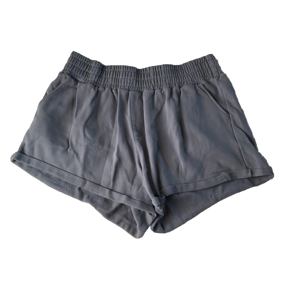 POPFLEX Women’s Active Perfect Lounge Shorts Gray Size 1X Cuffed Hem Pockets